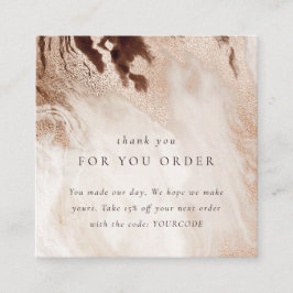 Guld Glitter Agate Tack för orderrabatt Fyrkantigt Visitkort