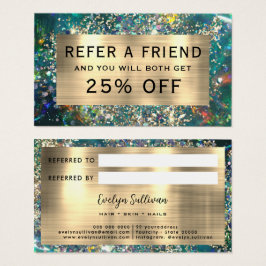 Guld glitter, alternativt referenskort visitkort