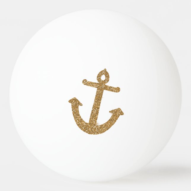 Guld Glitter Anchor Pingisboll (Framsidan)