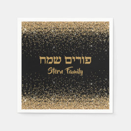 Guld Glitter anpassar den judiska Party Purim Same Pappersservett