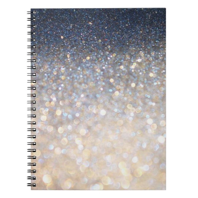 Guld Glitter Anteckningsbok Med Spiral (Framsidan)