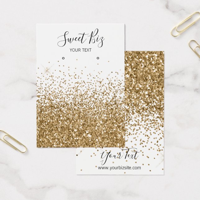 Guld Glitter arring Jewelry Holder Business Visitkort (Kontor)