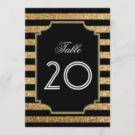 Guld Glitter Art Deco 1920-tals Bordskort