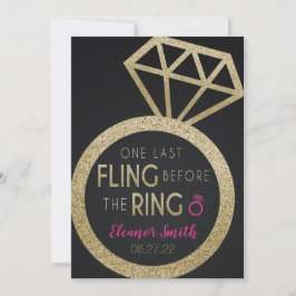 Guld Glitter Bachelorette och Hens Party Itinerary Inbjudningar