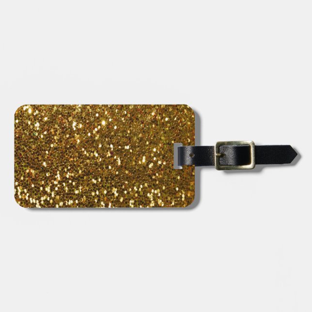 Guld Glitter Bagagebricka (Horisontell Framsida)