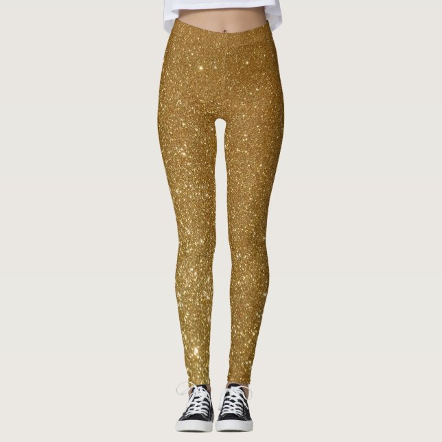 Guld-Glitter-ballongoriginal Leggings (Framsida)