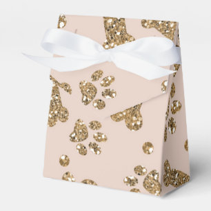 Guld Glitter Beige Pet Tass Bone Puppy Hund Presentaskar