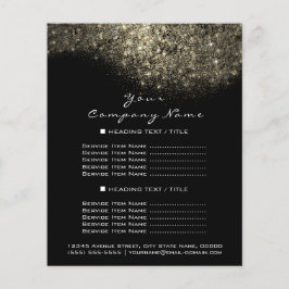 Guld Glitter Black Conceptual Minimal Confetti Flygblad