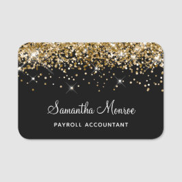 Guld Glitter Black Namnbricka