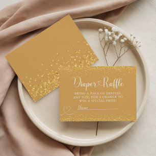 Guld Glitter Blöja Lotteri Lyx Hjärtmanus Tilläggskort
