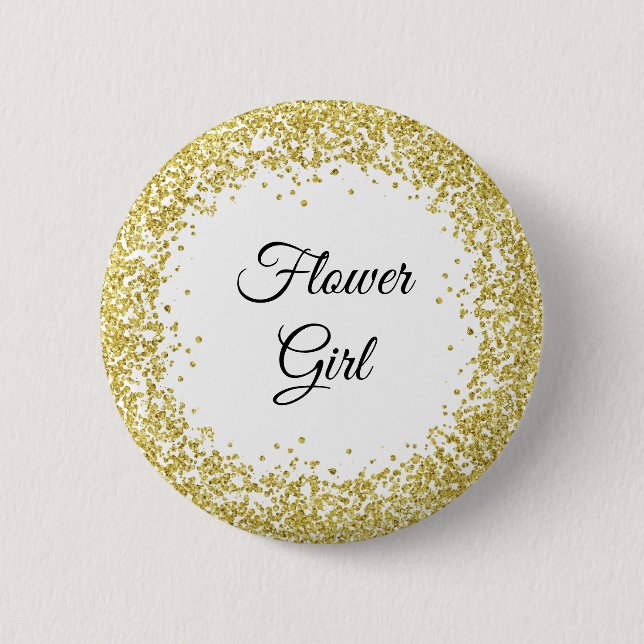 Guld- glitter. Blommagirl. Knapp (Framsida)