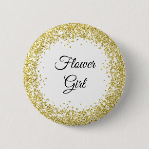 Guld- glitter. Blommagirl. Knapp