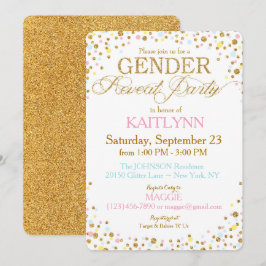 Guld Glitter Blue Rosa Gult Sprinkle Baby Shower Inbjudningar