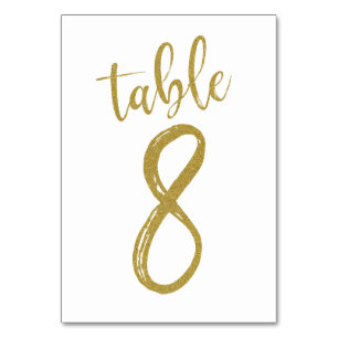 Guld Glitter Bord Nummer 8 Bordsnummer