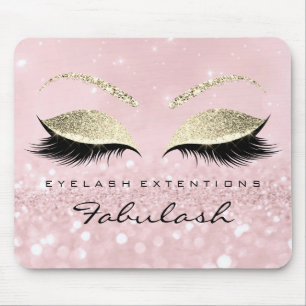 Guld Glitter Branding Beauty Studio Lash Rosa Musmatta
