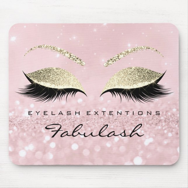 Guld Glitter Branding Beauty Studio Lash Rosa Musmatta (Framsidan)