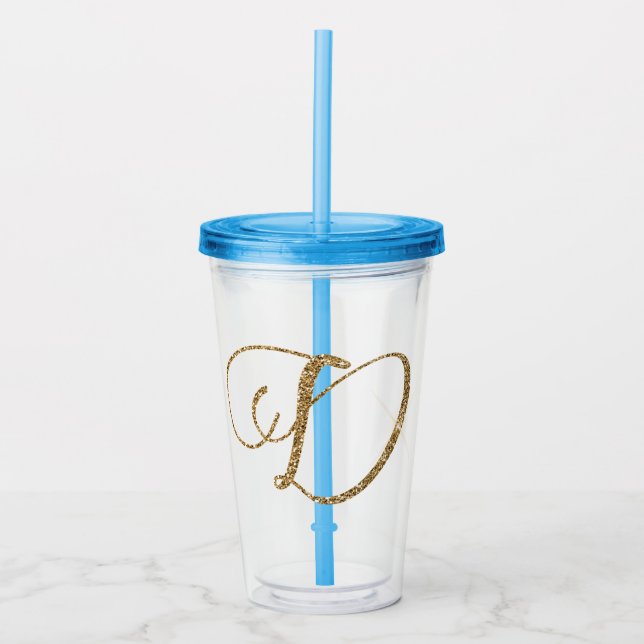 GULD GLITTER BREV D TAKE AWAY MUGG (Framsida)