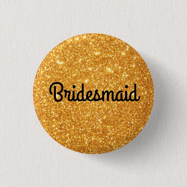Guld Glitter Bridesmaid Knapp (Framsida)