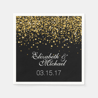 Guld Glitter Bröllop Napkins Pappersservett