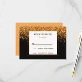 Guld Glitter Bröllop RSVP-kort OSA Kort