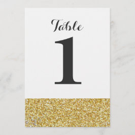 Guld Glitter Bröllops Bord Nummer Kort