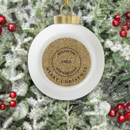 Guld Glitter Business Logotyp God jul Julgranskula Keramik