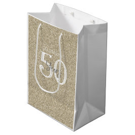 Guld Glitter CELEBRATERING 50 ÅRS Chic Elegant