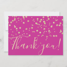 Guld Glitter Chic  Confetti Fuschia Typography