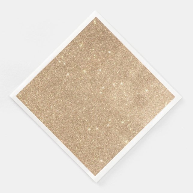 Guld Glitter Chic Glamvattensparkles Pappersservett (Hörn)