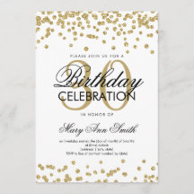 Guld Glitter Confetti 30års födelsedag White