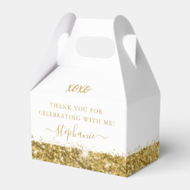 Guld Glitter Confetti Birthday Mitzvah Tack Presentaskar