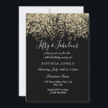 Guld Glitter Confetti Black 50:e födelsedagsfesten Inbjudningar<br><div class="desc">Guld Confetti Black 50:e födelsedagsfesten Vackare Faux Guld Glitter Konfetti-inbjudan. Matchande samling i Niche- och Nest-butiken. Design Courtesy of Studio Danmark</div>
