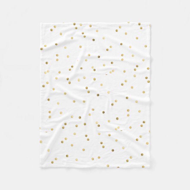 Guld Glitter Confetti Dot Polka Fleece Blanket (Framsidan)