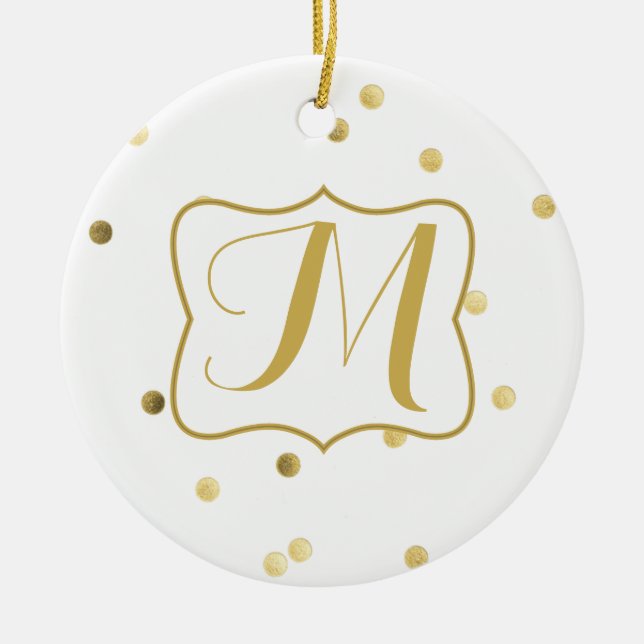 Guld Glitter Confetti Dot Polka Mönster Ornament (Framsidan)