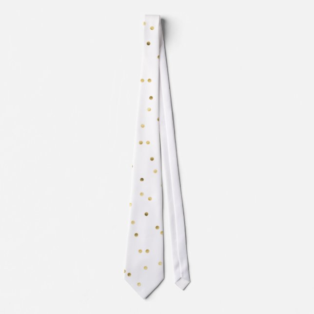 Guld Glitter Confetti Dot Polka Nagel Mönster Tie Slips (Framsida)