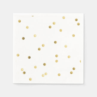 Guld Glitter Confetti Dot Polka Nagel Polis Napkin Pappersservett