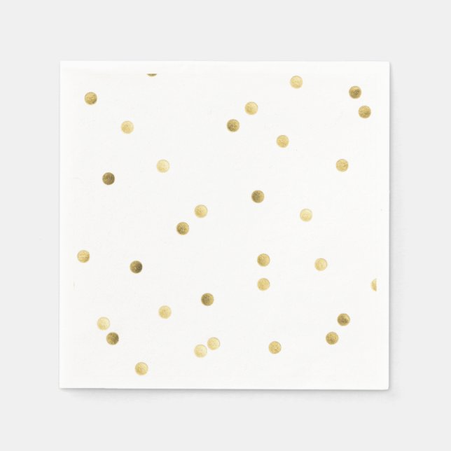 Guld Glitter Confetti Dot Polka Nagel Polis Napkin Pappersservett (Framsidan)