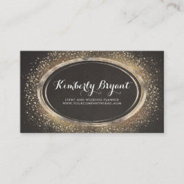 Guld Glitter Confetti Glam Modern Ram Visitkort