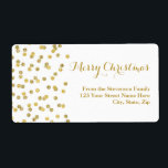 Guld Glitter Confetti-juladressetikett Fraktsedel<br><div class="desc">Julens adressetiketter i guld glitter-effekten ger konetti mönster,  som är perfekten som tillägg till dina julklappar. Observera att glitter endast har fotoeffekt.</div>