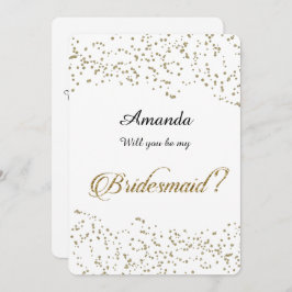 Guld Glitter, Confetti, kommer du att bli min brid Inbjudningar