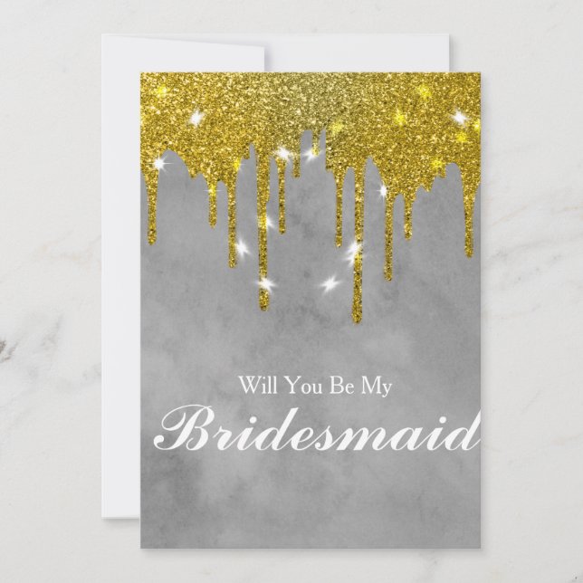 Guld Glitter Confetti kommer du att vara min bride Inbjudningar (Framsida)