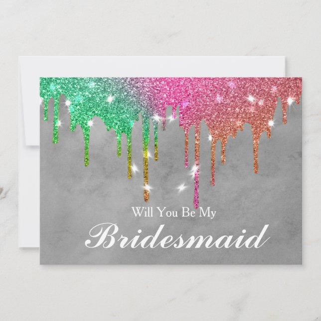 Guld Glitter Confetti kommer du att vara min bride Inbjudningar (Framsida)