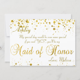 Guld Glitter Confetti | MAID OF HONOR Inbjudningar
