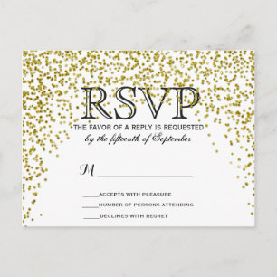 Guld Glitter Confetti OSA Postkort Inbjudan Vykort