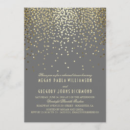 Guld Glitter Confetti Rehearsal Middag Inbjudningar