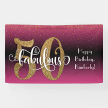 Guld Glitter confetti Rosa Ombre 50 & Fabulous