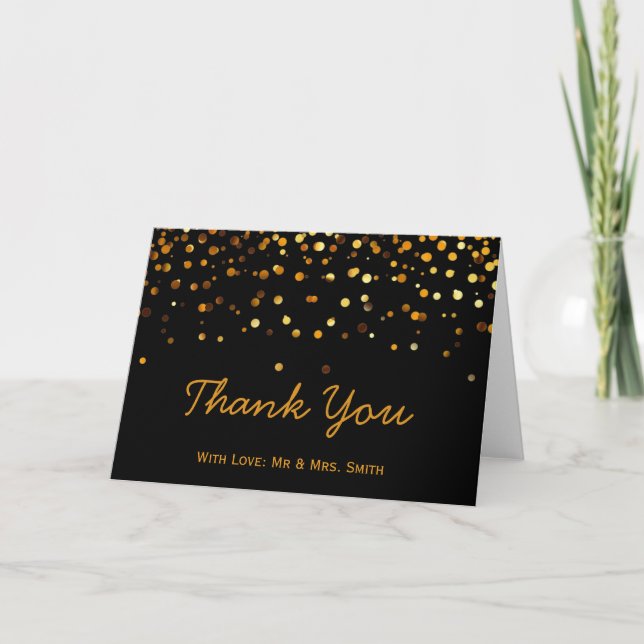 Guld Glitter Confetti Sparkles Black Tack (Framsida)