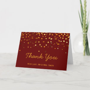 Guld Glitter Confetti Sparkles Brown Tack Kort