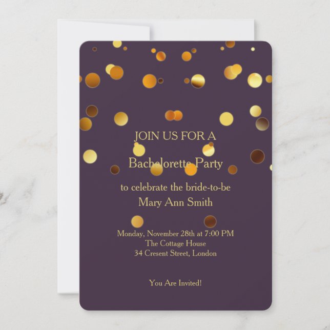 Guld Glitter Confetti Sparkles Red Bachelorette Inbjudningar (Framsida)