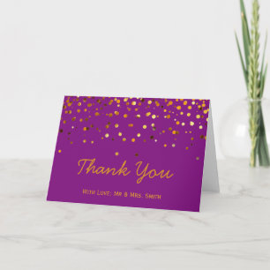 Guld Glitter Confetti Sparkles Violet Tack Kort